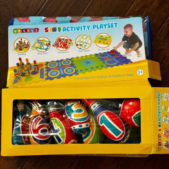 5-in-1 Soft Mat Activity Game Set – Indoor/Outdoor – Ages 3+ - Picture 1 of 8
